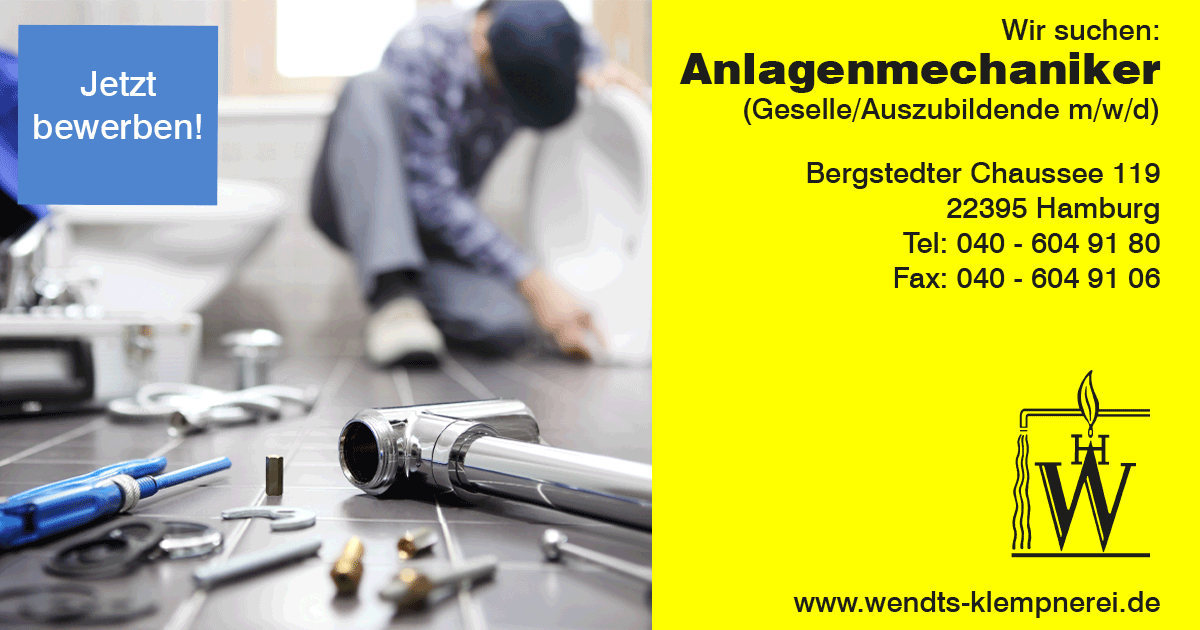 Fyler Stellenangebot Anlagenmechaniker Geselle / Azubi (m/w/d)